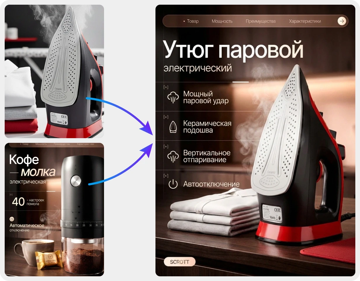 Инфографика AI по референсу