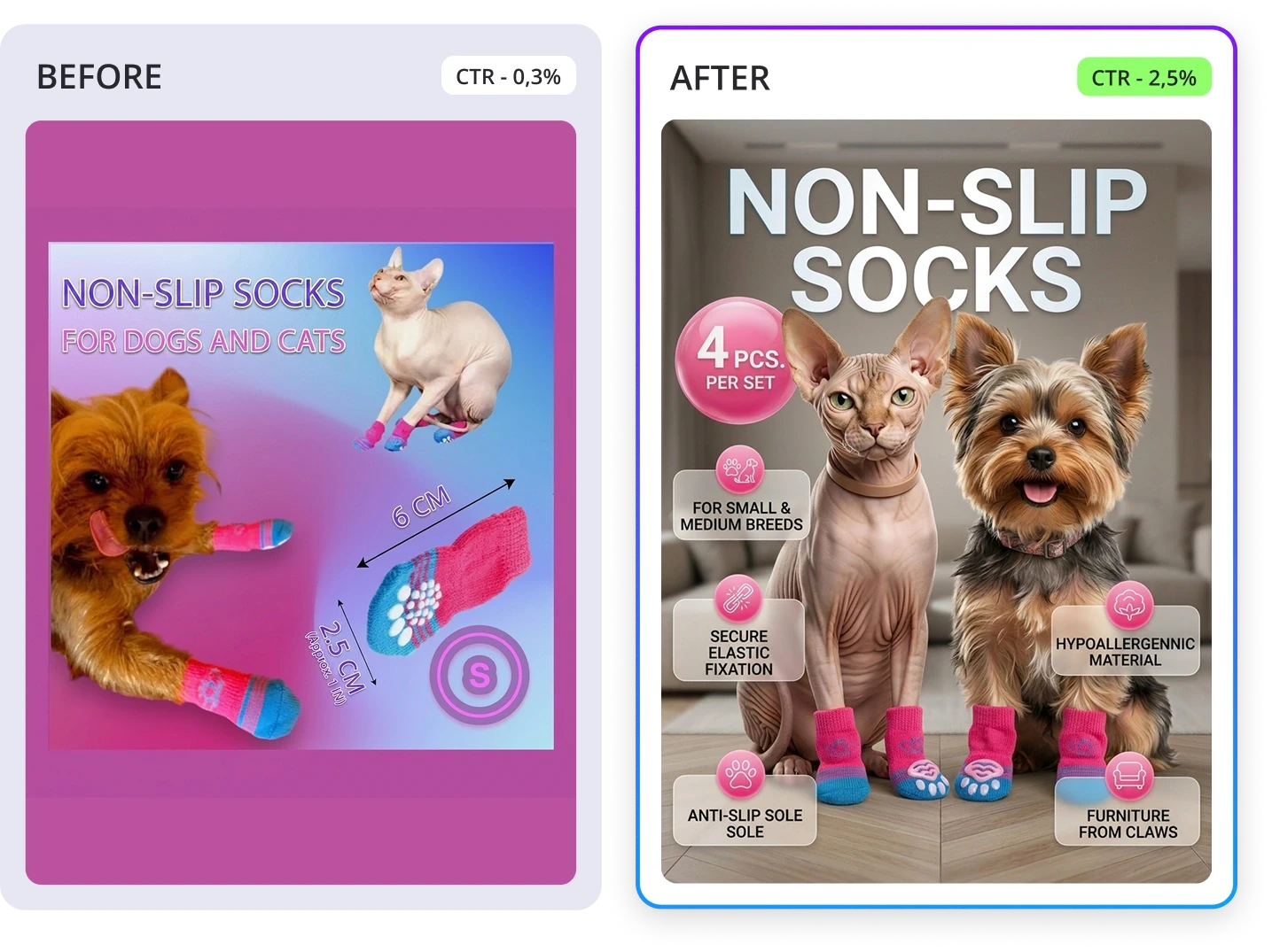 Infographics case — before and after, slide 1