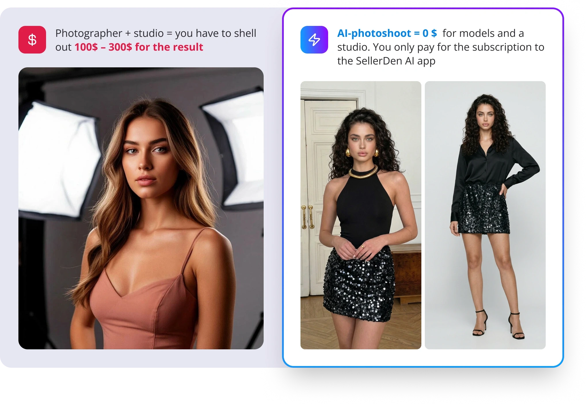 Comparison: designer vs AI — clothing