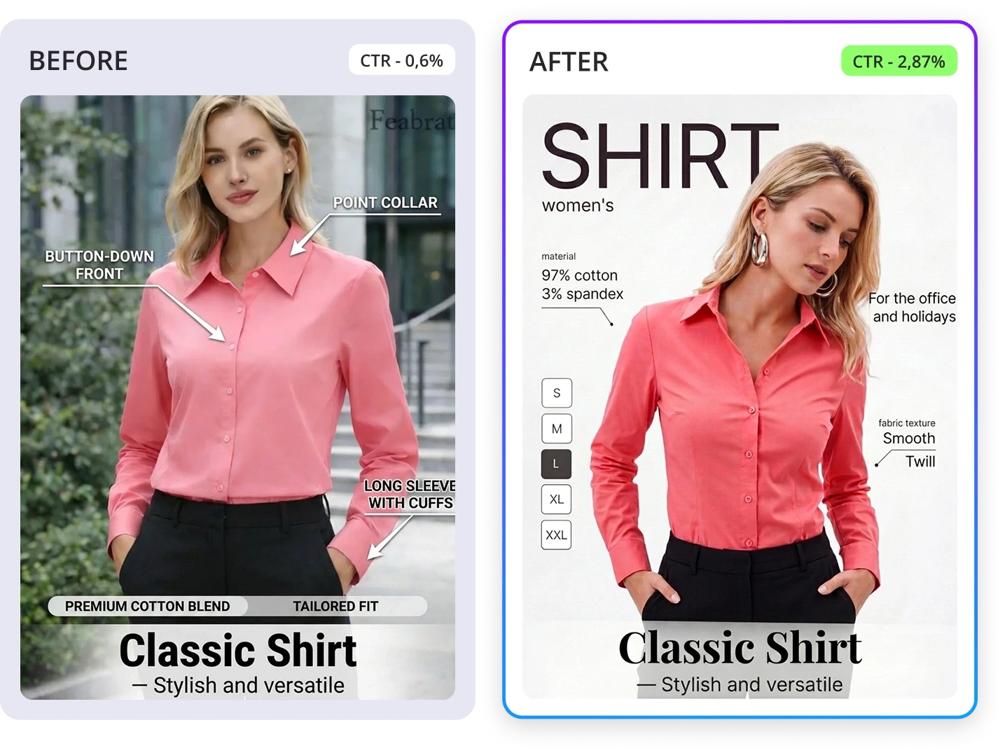 Infographics case — before and after, slide 2